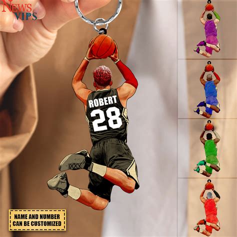 Personalized Basketball Player Acrylic Keychain For Basketball Lovers ...