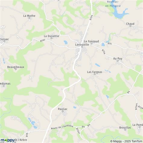 Plan Lanouaille : carte de Lanouaille (24270) et infos pratiques