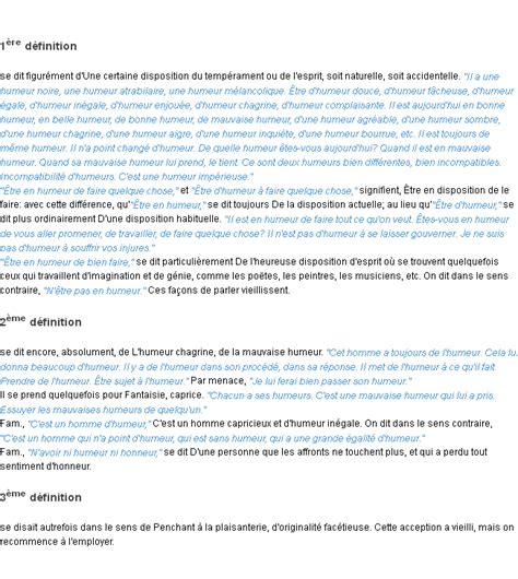 Humeur : La définition