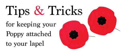 Tips and Tricks for keeping your Poppy attached to your lapel