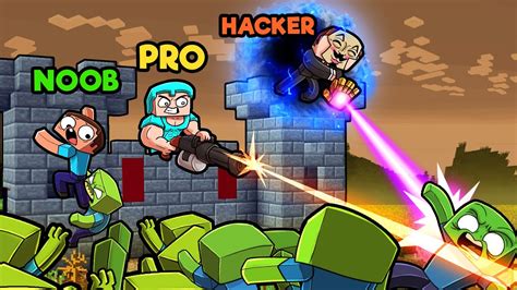 Build to Survive ZOMBIE WASTELAND! (NOOB vs PRO vs HACKER)