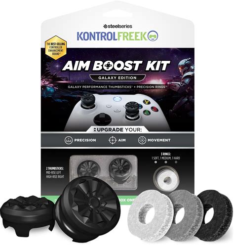 KontrolFreek Aim Boost Kit for Xbox One and Xbox Series X Controller | Includes Performance Thumbsticks and Precision Rings | Black Galaxy Edition