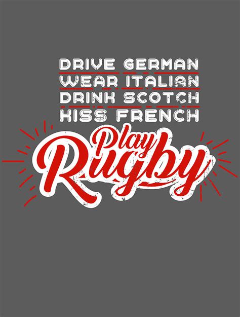 Drive German Kiss French - Rugby For Men Women Kids Flanker Player ...