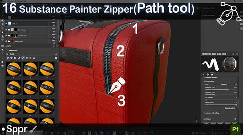 16 Substance painter Zipper path tool Vol 08 3D model | CGTrader