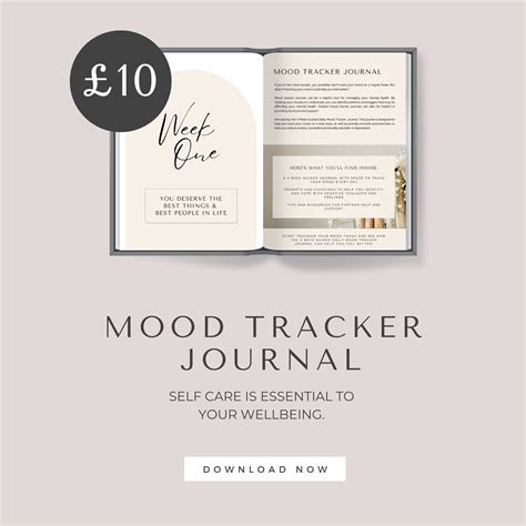 Mood Tracker Journal, Mental Health Diary, Wellness Journal, Health ...