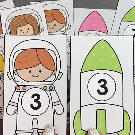 Space Number Match Early Childhood Math Activity
