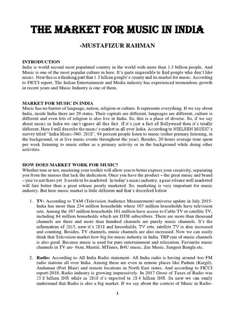 The Market For Music in India | PDF | Music Industry | Audience Measurement