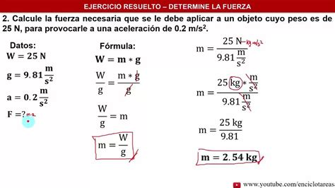 Dos ejercicios de la segunda ley de Newton - determine la fuerza dado ...