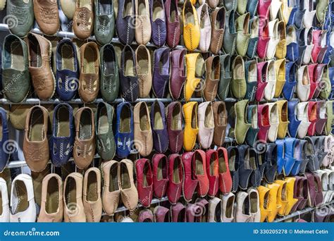 Traditional Turkish Leather Shoes Named Yemeni. Colorful Handmade ...