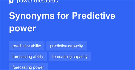 PREDICTIVE POWER Synonyms: 40 Similar Words & Phrases
