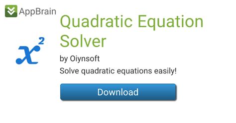 Quadratic Equation Solver for Android - Free App Download