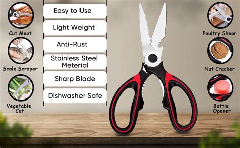 Ciseaux de cuisine avec couvercle et poignées confortables - Ciseaux de ...