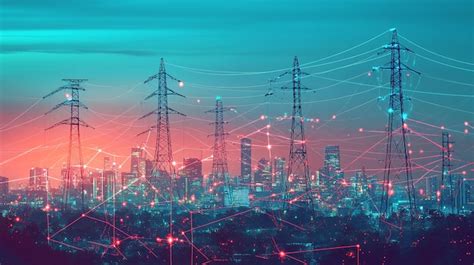 High power electricity poles connected to smart grid | Premium AI ...