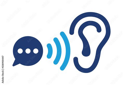Active listening vector icon illustration. Communication skill concept ...