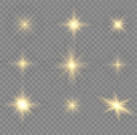 Glow isolated white light effect set, lens flare, explosion, glitter ...