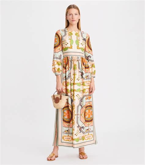 Printed Silk Dress: Women's Designer Dresses | Tory Burch