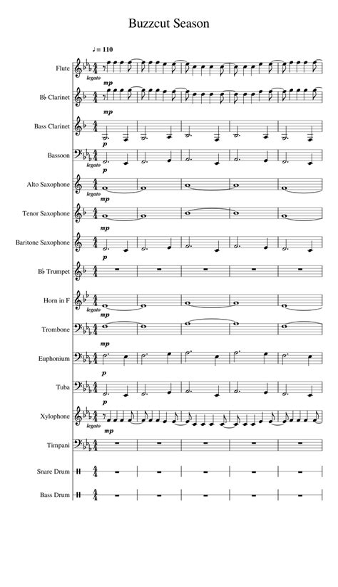 Buzzcut Season - Lorde Sheet music for Trombone, Euphonium, Tuba, Flute ...