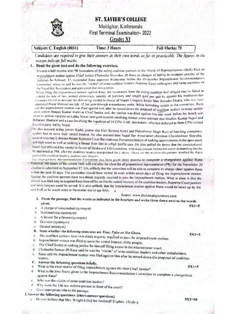 English Question Papers | PDF