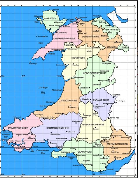 Welsh Counties | Wales map, Wales england, Map