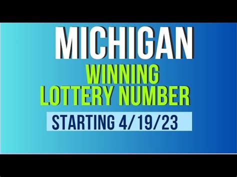 STARTING 4/19/23 MICHIGAN WINNING LOTTERY NUMBERS $$##lottery - YouTube