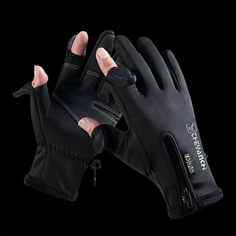 Buy 2021 1Pair Thicken Fishing Gloves Warm Anti-Slip Waterproof Two ...