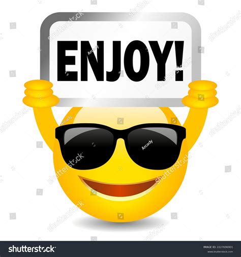 Smiling Emoji Enjoy Sign Vector Cartoon Stock Vector (Royalty Free ...