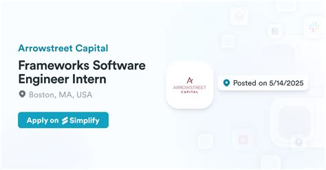Frameworks Software Engineer Intern @ Arrowstreet Capital | Simplify Jobs