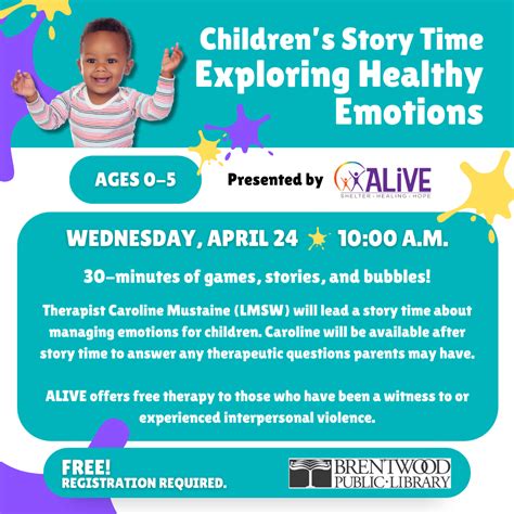 Children’s Story Time: Exploring Healthy Emotions - Brentwood Public ...