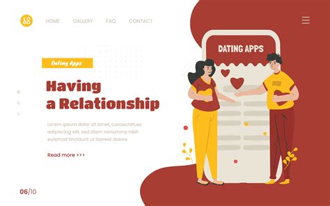 Couple having a relationship for dating apps concept 8065172 Vector Art ...