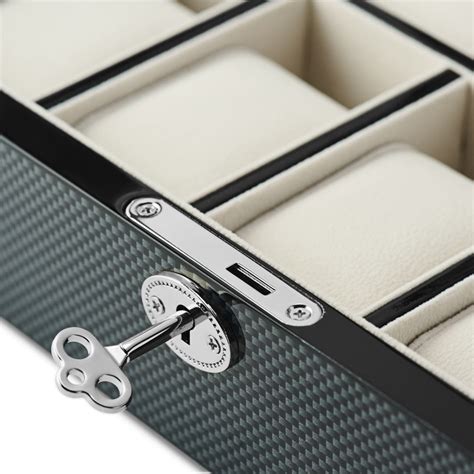 Uhrenbox mit 10 Fächern aus Kohlefaserfurnier | Auf Lager! | Trendhim