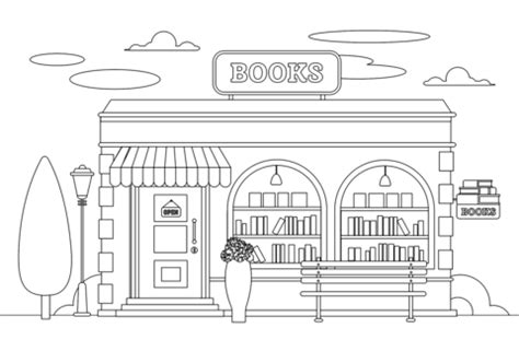 Bookstore coloring page | Free Printable Coloring Pages