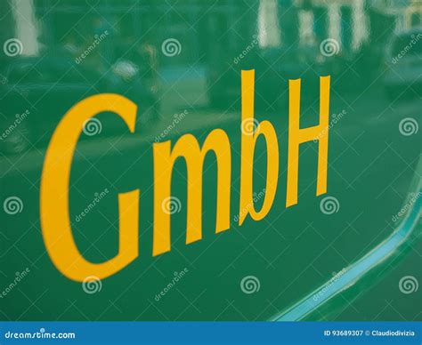 GmbH sign meaning LTD stock image. Image of european - 93689307
