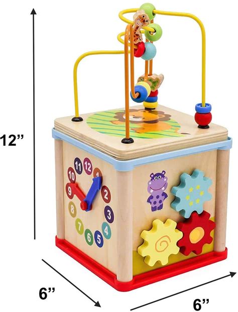 Kids Wooden Activity Cube for Toddlers Fun Learning | Etsy