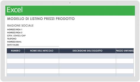 Modelli gratuiti di listini prezzi | Smartsheet