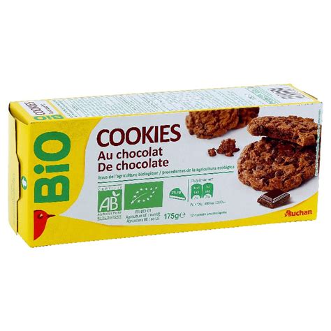 AUCHAN Auchan bio cookies au chocolat 175 g pas cher - Auchan.fr
