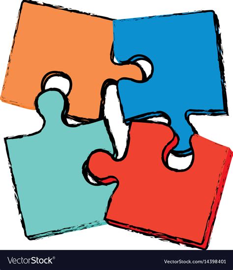 Puzzle pieces together Royalty Free Vector Image