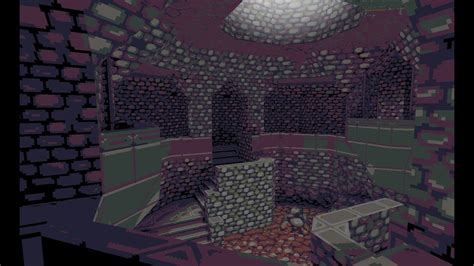 Low poly 3D pixel art Unity level