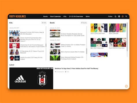 New Footy Headlines Website Design 2021 - Dark Mode & More - Footy ...