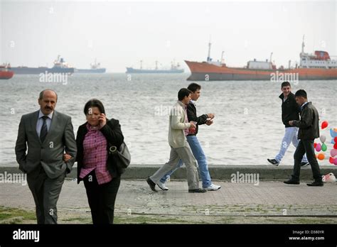 Istanbul, Turkey, people walk on Sunday at the Sea of Marmara Promanade ...