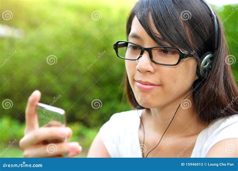 Girl listening music stock image. Image of hair, model - 15946013