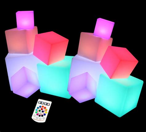 Cube Lumineux LED Extérieur 32 cm Sans Fil Rechargeable - Cube Lumineux ...