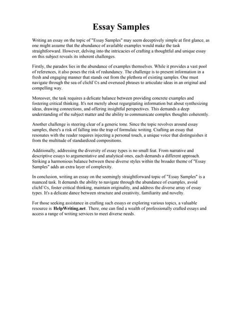 Essay Samples. 10 Formal Writing Examples - PDF Examples | PDF