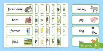 Farm Word Cards (teacher made)