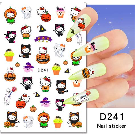 1PCS-Halloween-Cartoon-Hello-Kitty-Nail-Stickers-Horror-Style-Nail-Art ...