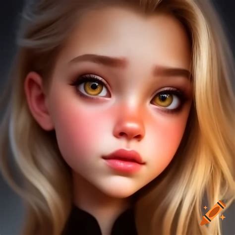 Swedish girl with chubby features, blonde hair, and red lips on Craiyon