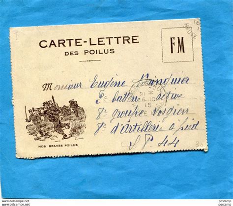 Lettres & Documents - Guerre 14-18 -carte lettre des poilus- illustrée ...
