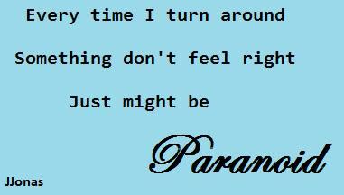 Paranoid lyrics (in Clipart)