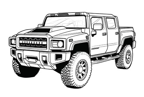 GMC Hummer EV Pickup Trucks Coloring Page - Free Printable Coloring Pages