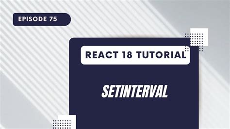 React 18 Tutorial - SetInterval - YouTube