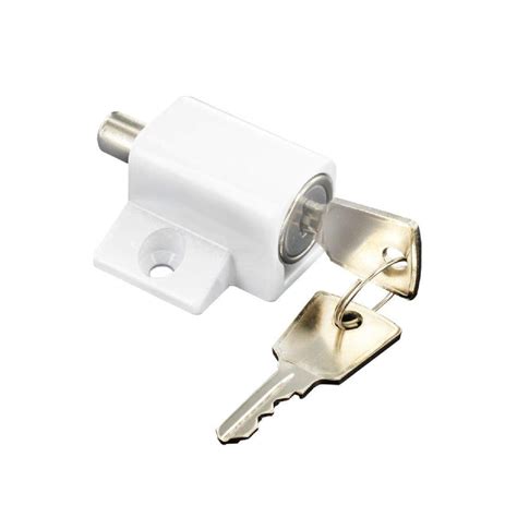 HardwareCity Patio Sliding Door & Window PUSH LOCK With Key WHITE